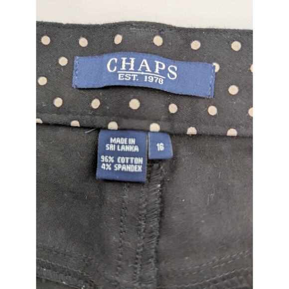 Chaps Womens Pants Size 16 Black White Polka Dot Stretch Office Preppy Corpcore - Picture 4 of 8